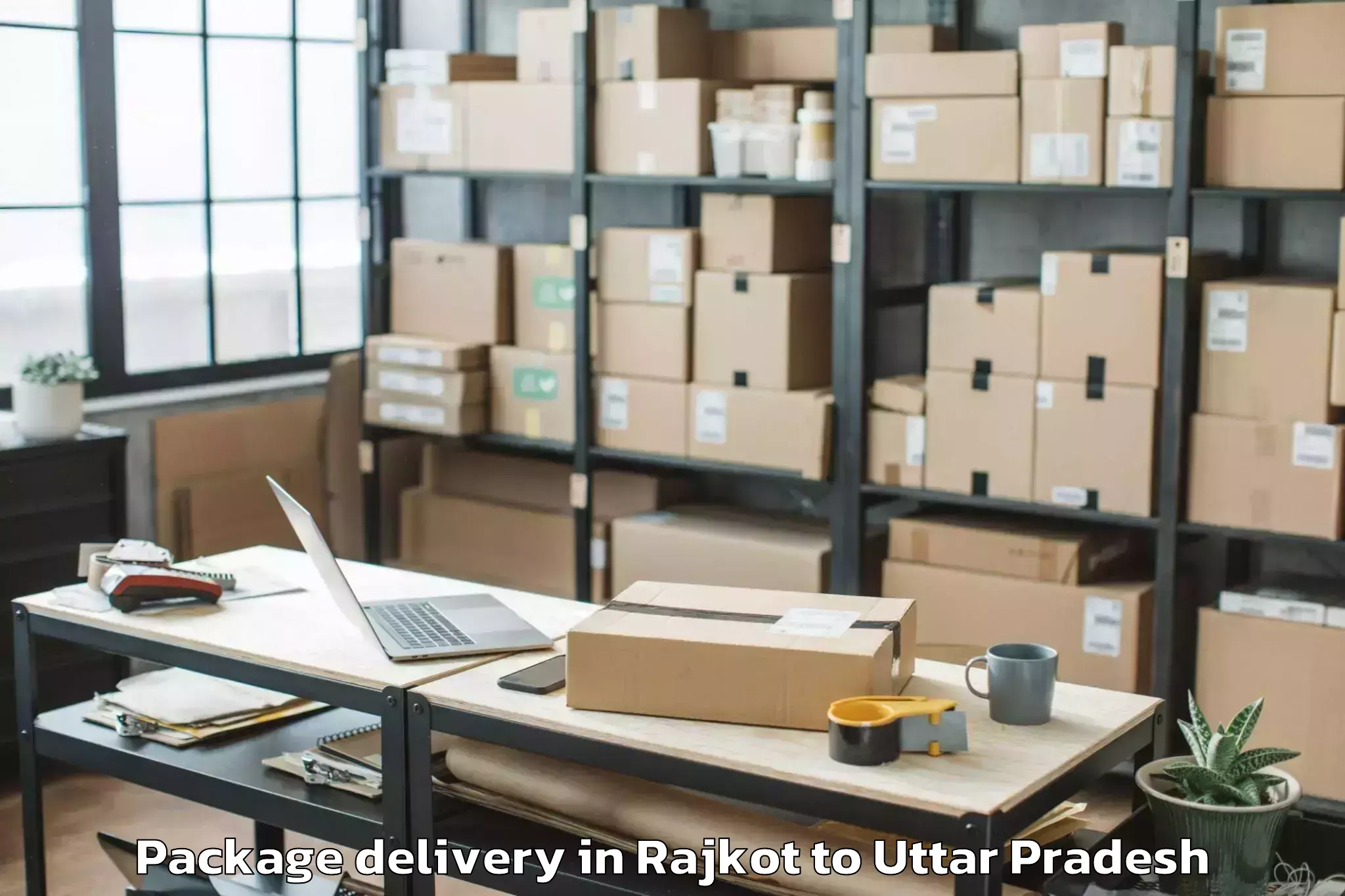 Hassle-Free Rajkot to Bahjoi Package Delivery